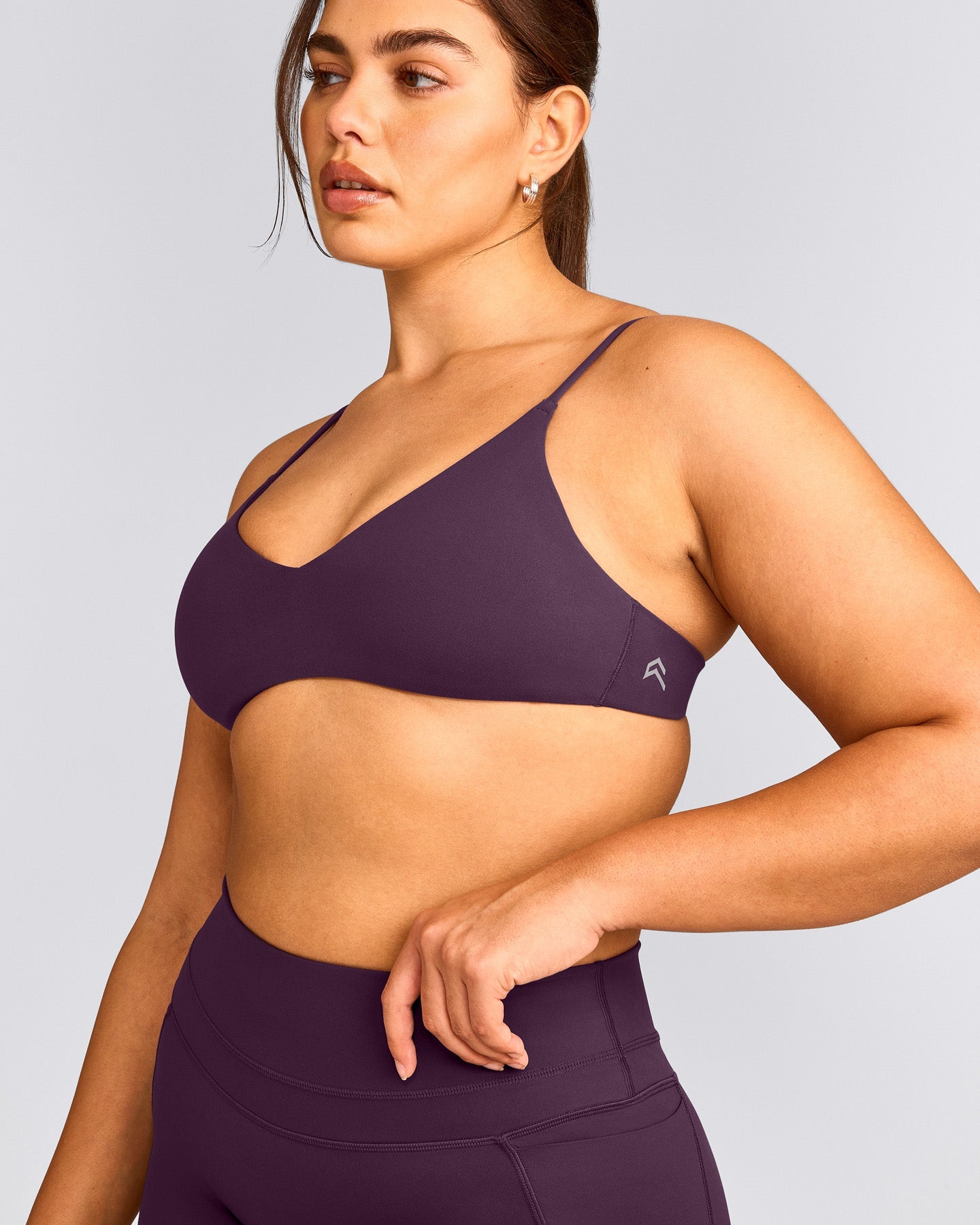 EasyLift™ Ultra Minimal Bralette with Grey Logo | Blackberry Purple