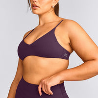 EasyLift™ Ultra Minimal Bralette with Grey Logo | Blackberry Purple