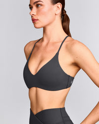EasyLift™ Ultra Minimal Bralette with Grey Logo | Coal