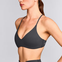 EasyLift™ Ultra Minimal Bralette with Grey Logo | Coal