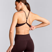 EasyLift™ Ultra Minimal Bralette with Grey Logo | Plum Brown