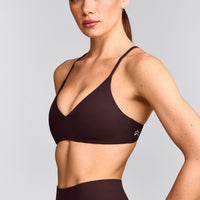 EasyLift™ Ultra Minimal Bralette with Grey Logo | Plum Brown