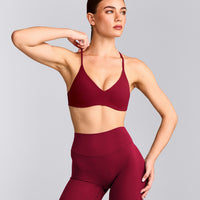 EasyLift™ Ultra Minimal Bralette with Grey Logo | Ruby Red