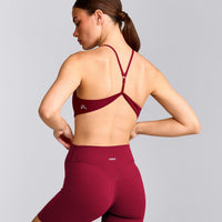 EasyLift™ Ultra Minimal Bralette with Grey Logo | Ruby Red