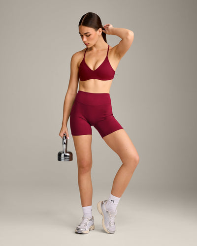 EasyLift™ Ultra Minimal Bralette with Grey Logo | Ruby Red