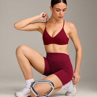 EasyLift™ Ultra Minimal Bralette with Grey Logo | Ruby Red