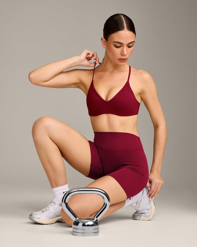 EasyLift™ Ultra Minimal Bralette with Grey Logo | Ruby Red