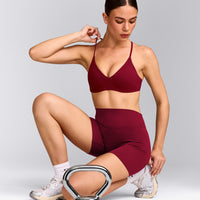 EasyLift™ Ultra Minimal Bralette with Grey Logo | Ruby Red