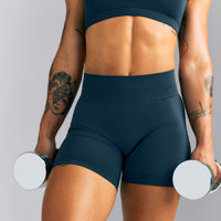 EffortlessLift™ Seamless Mid Rise Shorts | Oil Blue
