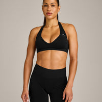 EffortlessLift™ Seamless Halter Neck Sports Bra New Branding | Black