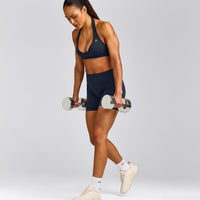 EffortlessLift™ Seamless Halter Neck Sports Bra | True Blue