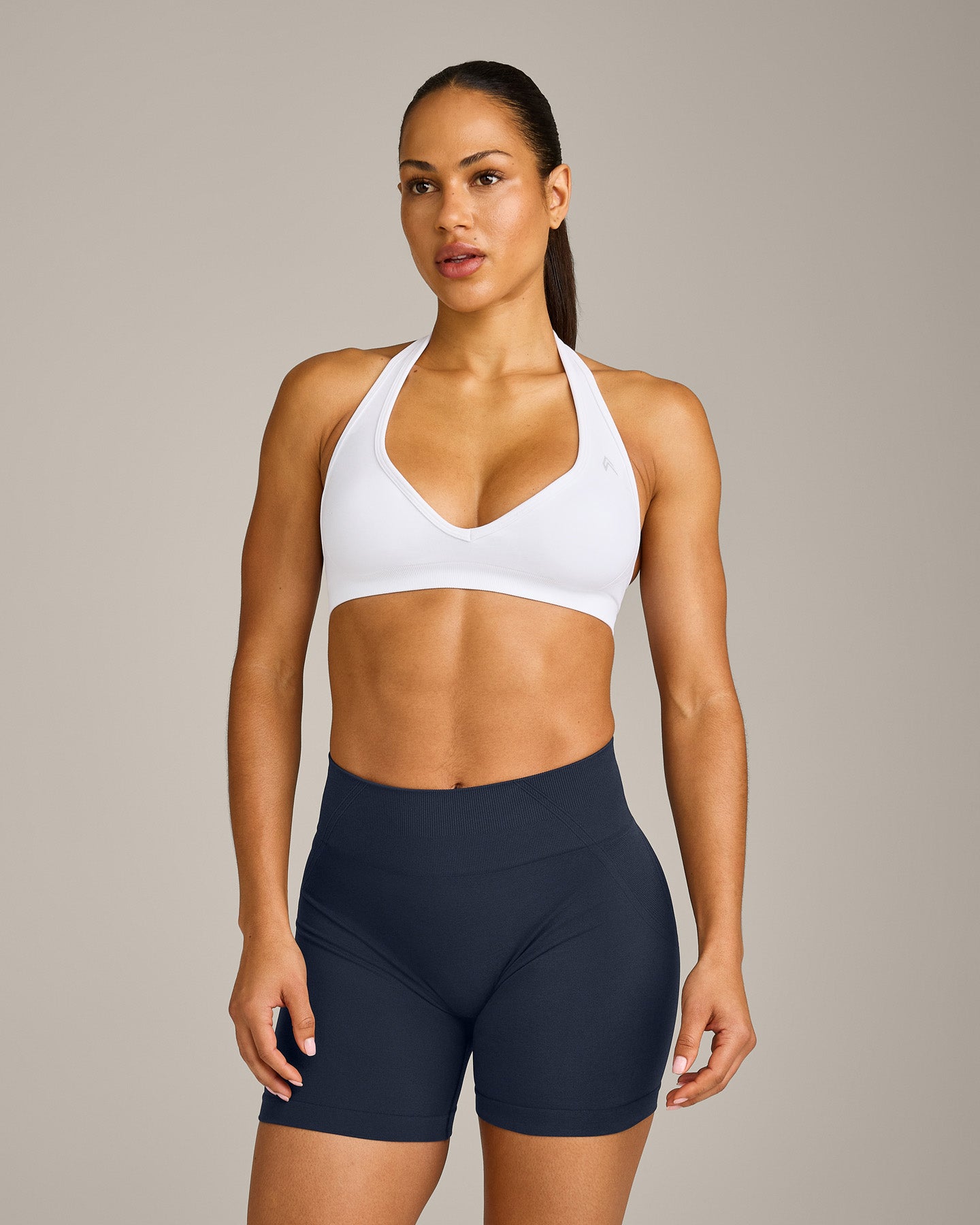 EffortlessLift™ Seamless Halter Neck Sports Bra New Branding | White