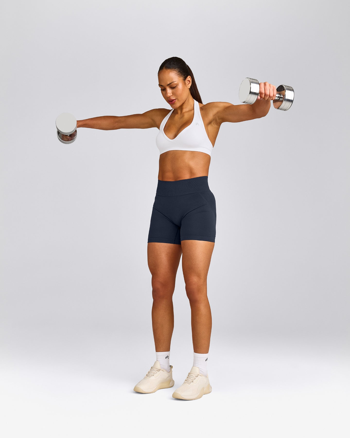 EffortlessLift™ Seamless Halter Neck Sports Bra | White