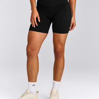 EffortlessLift™ Seamless Mid Rise Shorts New Branding | Black