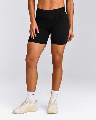 EffortlessLift™ Seamless Mid Rise Shorts New Branding | Black