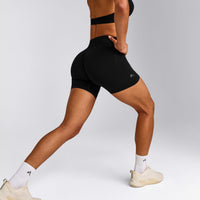 EffortlessLift™ Seamless Mid Rise Shorts New Branding | Black