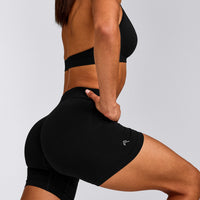 EffortlessLift™ Seamless Mid Rise Shorts New Branding | Black