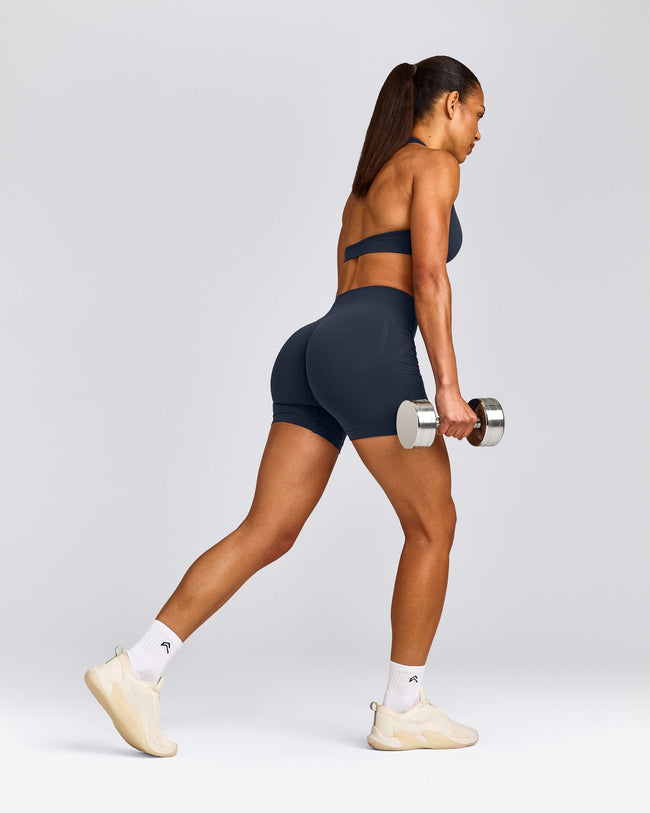EffortlessLift™ Seamless Mid Rise Shorts New Branding | True Blue
