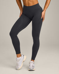 EnhanceLift™ Seamless Leggings with Grey Logo | Coal