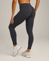 EnhanceLift™ Seamless Leggings with Grey Logo | Coal