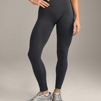 EnhanceLift™ Seamless Leggings with Grey Logo | Coal