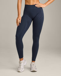 EnhanceLift™ Seamless Leggings with Grey Logo | True Blue