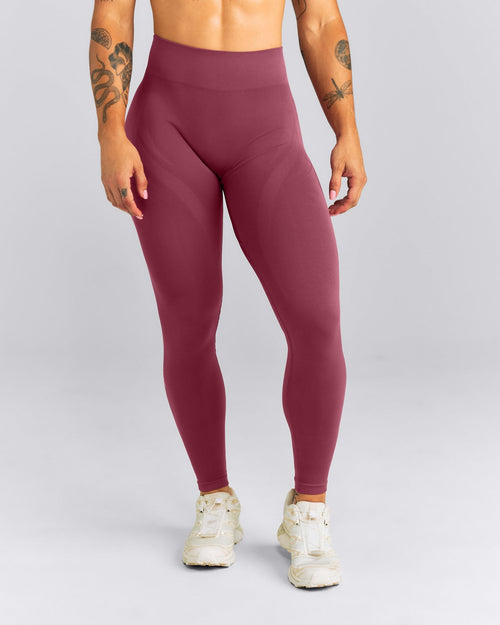 EnhanceLift™ Seamless Mid Rise Leggings | Burnt Maroon Red