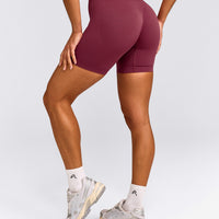 EnhanceLift™ Seamless Shorts with Grey Logo | Burnt Maroon