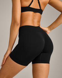 EnhanceLift™ Seamless Shorts with Grey Logo | Black