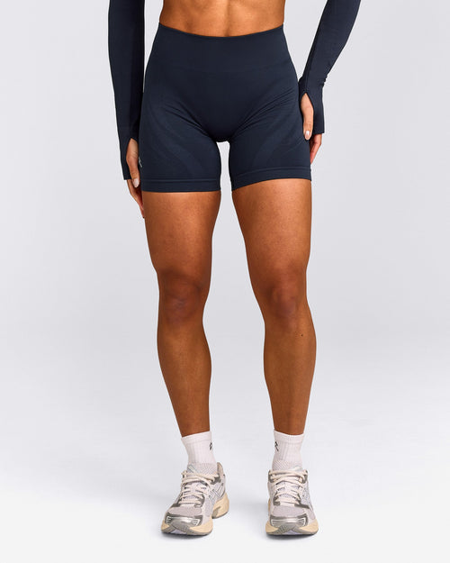 EnhanceLift™ Seamless Shorts with Grey Logo | True Blue
