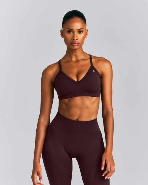 EnhanceLift™ Seamless Strappy Sports Bra | Plum Brown