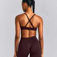 EnhanceLift™ Seamless Strappy Sports Bra New Branding | Plum Brown