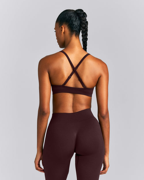 EnhanceLift™ Seamless Strappy Sports Bra | Plum Brown