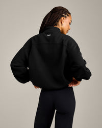 Foundations Cosy 1/4 Zip Sweatshirt | Black