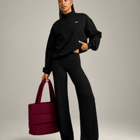 Foundations Cosy 1/4 Zip Sweatshirt | Black