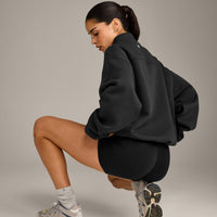Foundations Cosy 1/4 Zip Sweatshirt | Soft Black