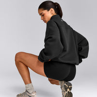 Foundations Cosy 1/4 Zip Sweatshirt | Soft Black
