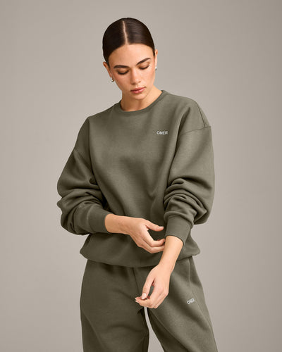 Foundations Cosy Crew Neck Sweatshirt | Alpine Green