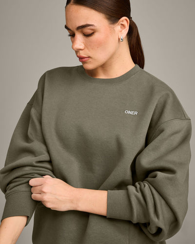Foundations Cosy Crew Neck Sweatshirt | Alpine Green