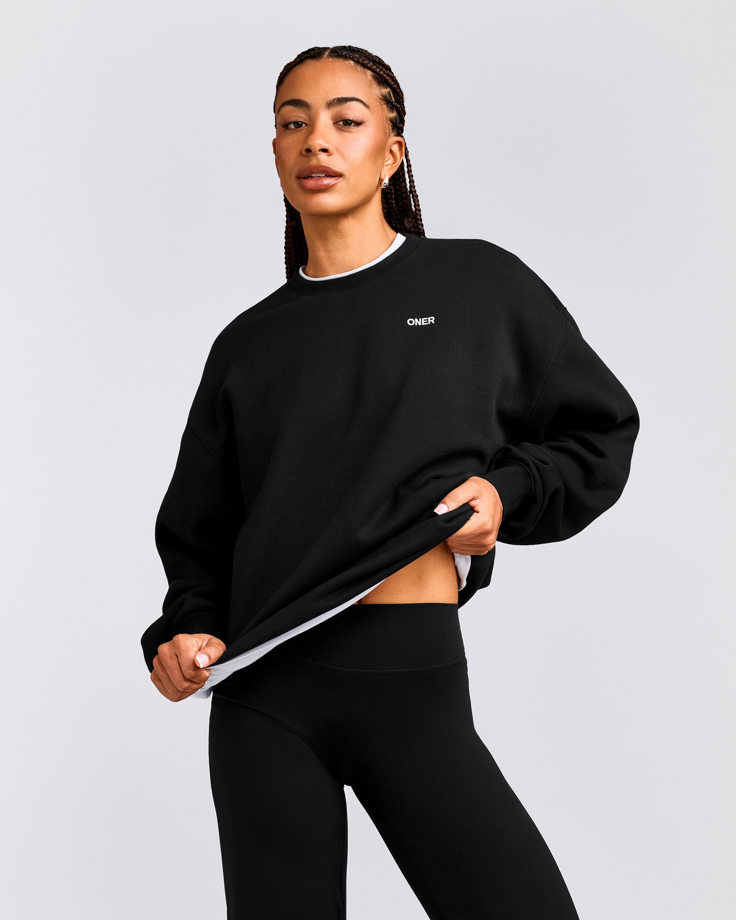 Foundations Cosy Crew Neck Sweatshirt | Black