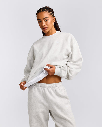 Foundations Cosy Crew Neck Sweatshirt | Light Grey Marl