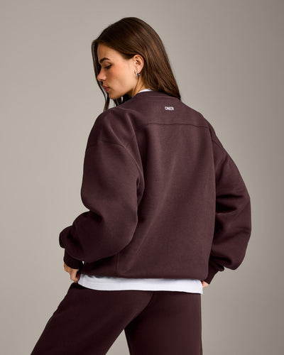 Foundations Cosy Crew Neck Sweatshirt | Plum Brown