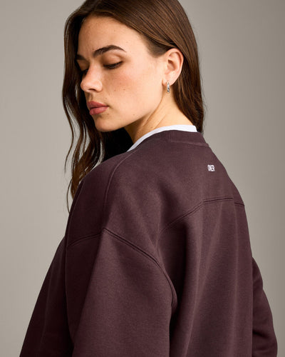 Foundations Cosy Crew Neck Sweatshirt | Plum Brown
