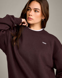 Foundations Cosy Crew Neck Sweatshirt | Plum Brown