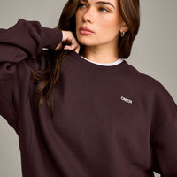 Foundations Cosy Crew Neck Sweatshirt | Plum Brown
