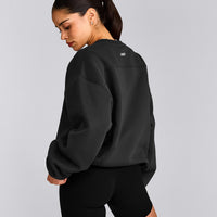 Foundations Cosy Crew Neck Sweatshirt | Soft Black