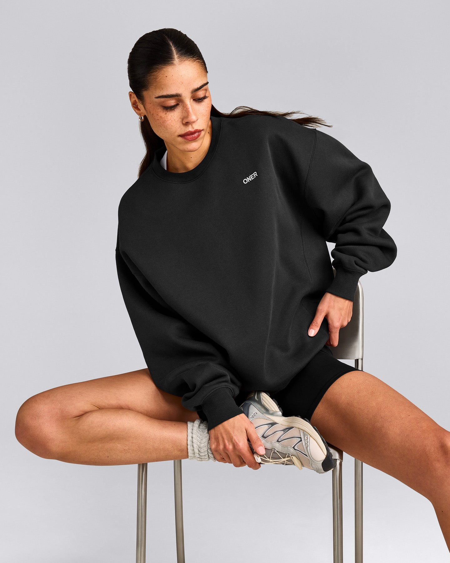 Foundations Cosy Crew Neck Sweatshirt | Soft Black