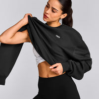 Foundations Cosy Crew Neck Sweatshirt | Soft Black