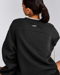 Foundations Cosy Crew Neck Sweatshirt | Soft Black