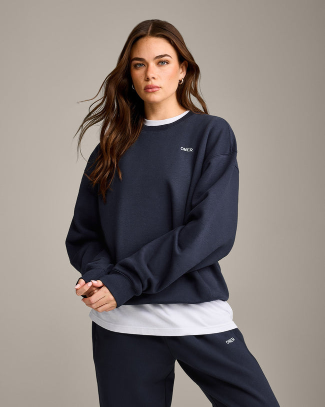 Foundations Cosy Crew Neck Sweatshirt | True Blue